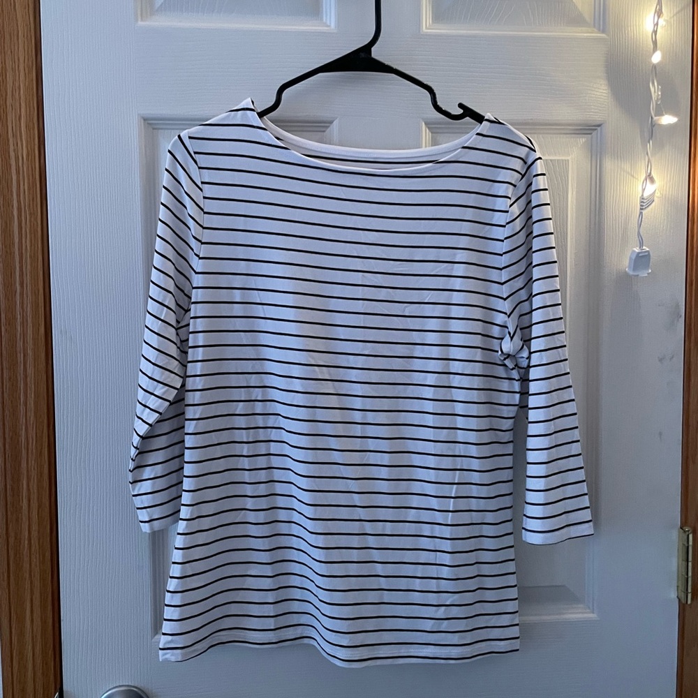 White and black striped shirt